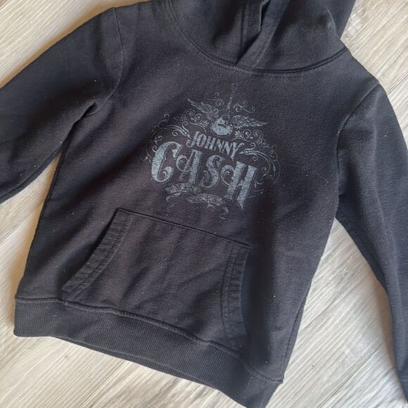 Johnny Cash Man in Black Hoodie Sweatshirt 4T Toddler - Picture 2 of 4